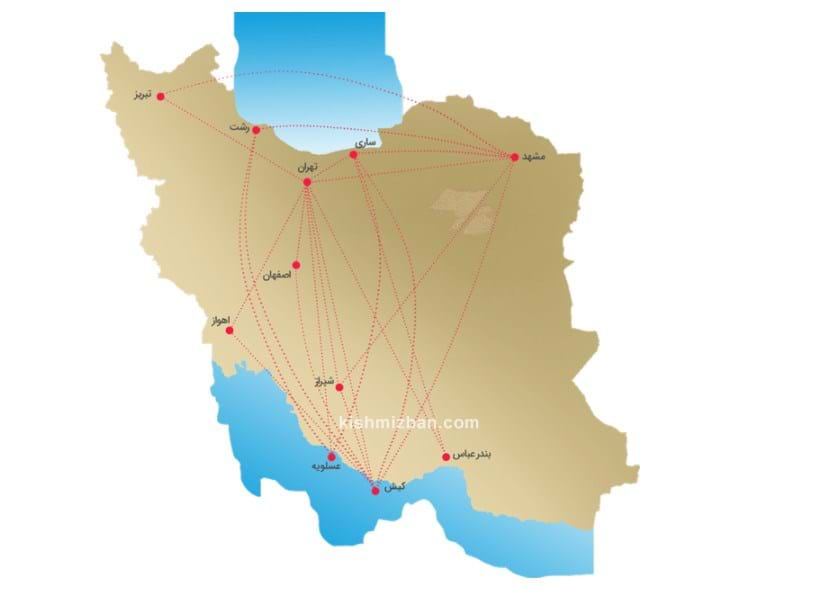 مسیرهای پروازی شرکت هواپیمایی وارش